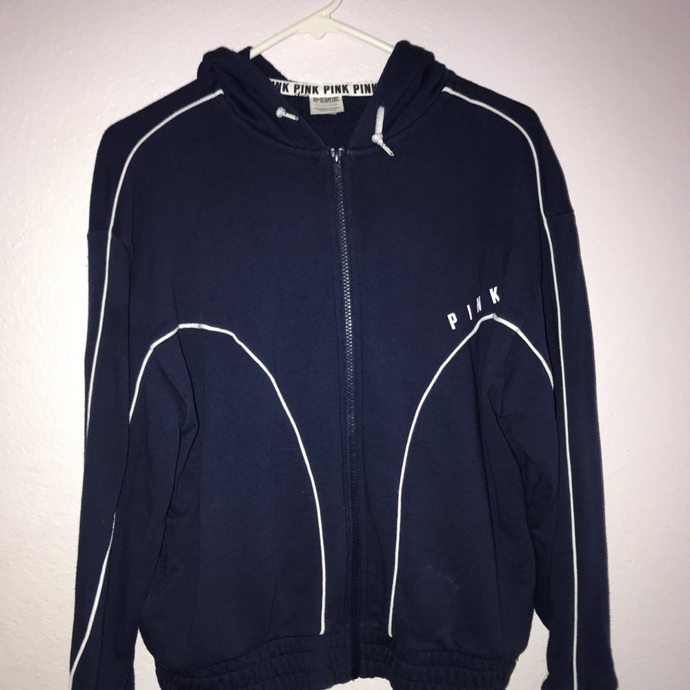 Pink Vs navy blue sweater